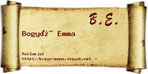 Bogyó Emma névjegykártya