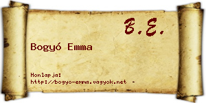 Bogyó Emma névjegykártya